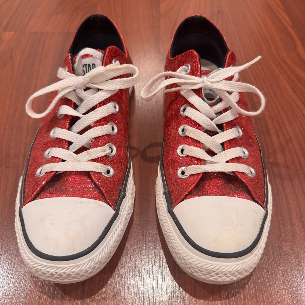 Pink Glitter Converse Sneakers size 8 - Picture 2 of 6